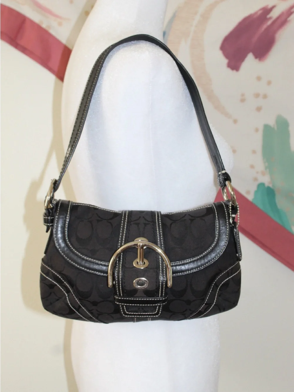 Vintage Coach Soho in Black with Silver Hardware